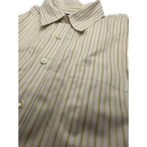 Brooks Brothers Men's Long Sleeve Button Down Shirt‎ Yellow Pinstripe - Size XL - Picture 2 of 6